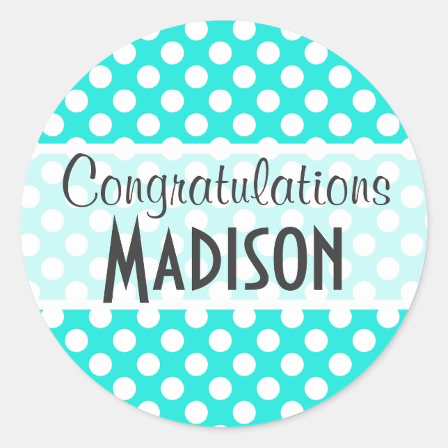 Adesivo Redondo Bolinhas Aqua Color (Frente)