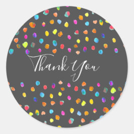 Adesivo Redondo Bolinhas bonitinho de boho. Obrigado