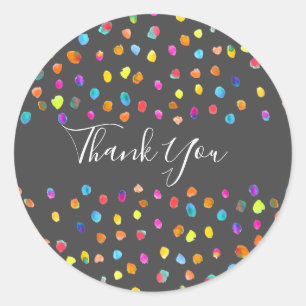 Adesivo Redondo Bolinhas bonitinho de boho. Obrigado