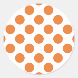 Adesivo Redondo Bolinhas brancas e laranja