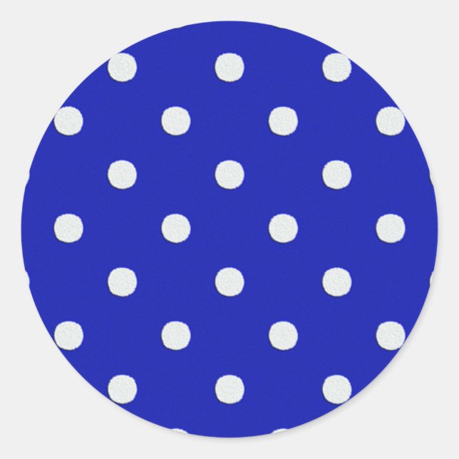 Adesivo Redondo bolinhas brancas em azul (Frente)
