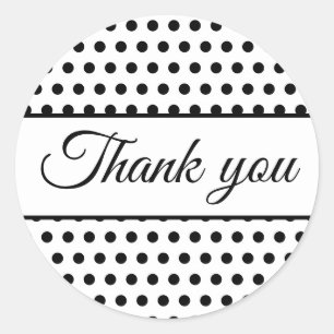 Adesivo Redondo Bolinhas brancas pretas