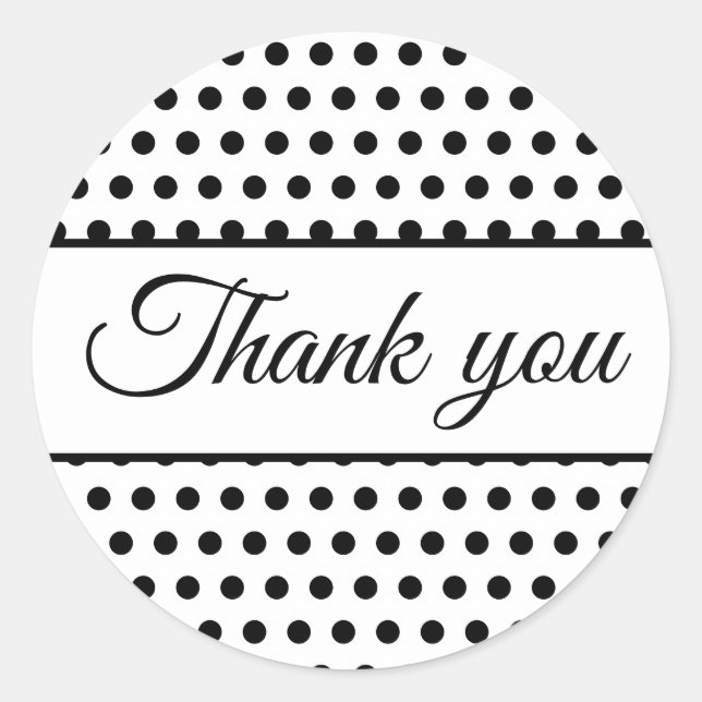 Adesivo Redondo Bolinhas brancas pretas (Frente)