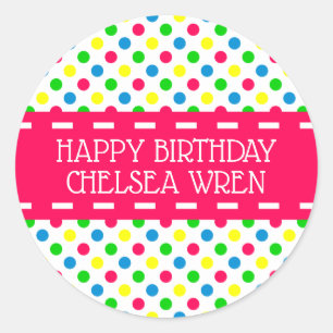 Adesivo Redondo Bolinhas brilhantes do verão no branco