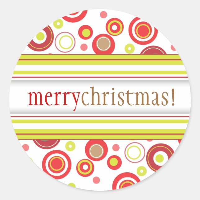 Adesivo Redondo Bolinhas de Feriado Feliz Feriado - Foco de Envelo (Frente)