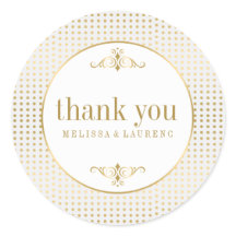 Bolinhas Douradas Obrigado Sticker