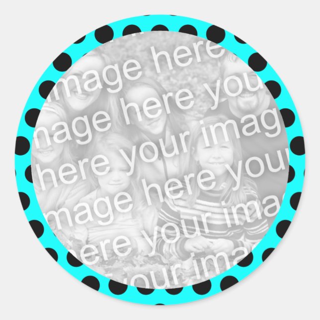 Adesivo Redondo Bolinhas Frame Photo Sticker (Frente)