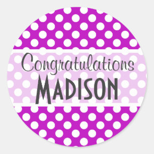 Adesivo Redondo Bolinhas magenta profundas