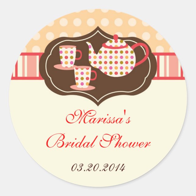 Adesivo Redondo Bolinhas para Pote de chá (Frente)