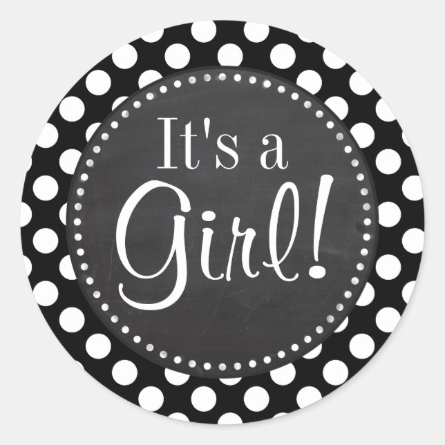 Adesivo Redondo Bolinhas pretas e brancas; aparência do quadro (Frente)