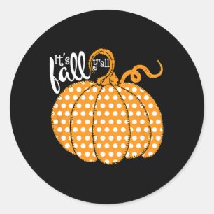 Adesivo Redondo Bolinhas Pumpkin Feliz Queda - Sua Queda Yall Sul