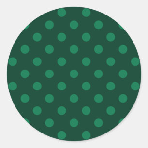 Adesivo Redondo Bolinhas - verde em verde escuro