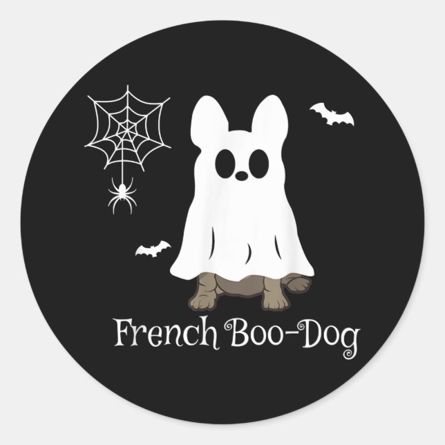 Adesivo Redondo Bolinho Francês Halloween Dog Dift Francês (Frente)