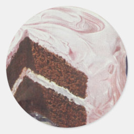 Adesivo Redondo Bolinho retro caseiro branco de chocolate branco