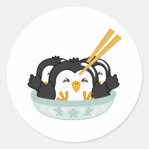 Adesivo Redondo Bolinhos de Pinguim Iceberg