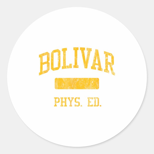 Adesivo Redondo Bolivar High School Hs Bolivar Mo Phys Ed  (Frente)