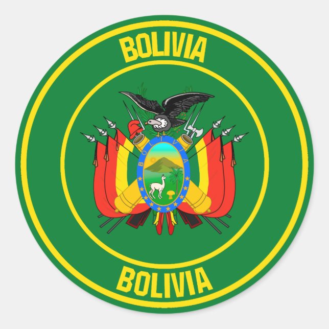 Adesivo Redondo Bolivia Round Emblem (Frente)