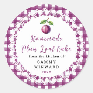 Adesivo Redondo Bolo Caseiro de Plum Loaf
