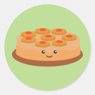 Adesivo Redondo Bolo de ananás de cima para baixo