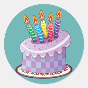 Adesivo Redondo Bolo de aniversário