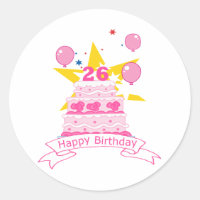 Bolo de aniversário de 26 anos