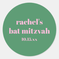 Bolo de Bar Mitzvah Moderno Fofo Rosa Verde Bold P