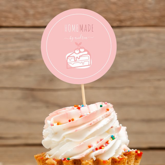 Adesivo Redondo Bolo de Bolo de Dessert Cujo Artista Homemade Negó (Criador carregado)