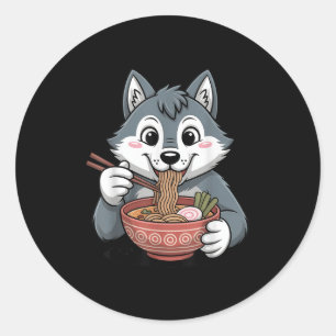 Adesivo Redondo Bolo de Cachorro Kawaii, comedor de Roucos, japonê