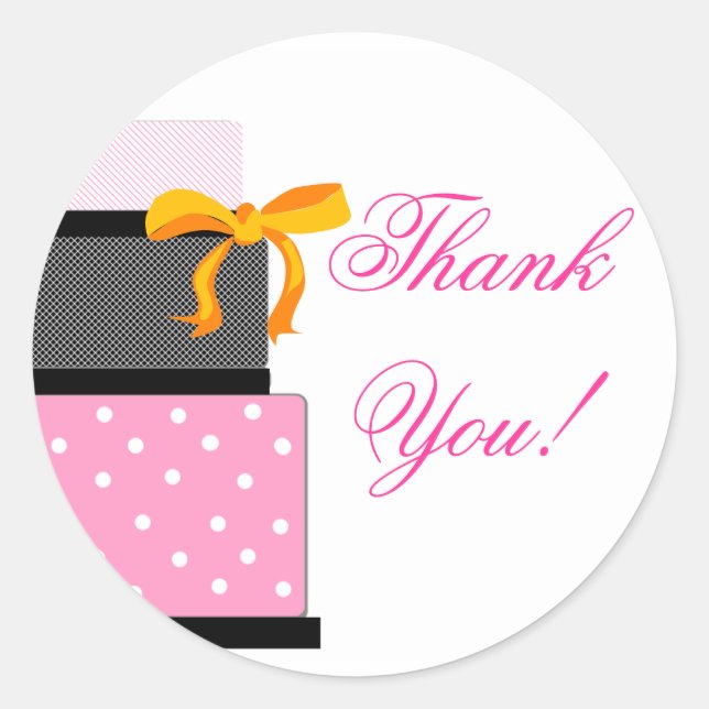 Adesivo Redondo Bolo de Casamento Rosa e Negro (Frente)