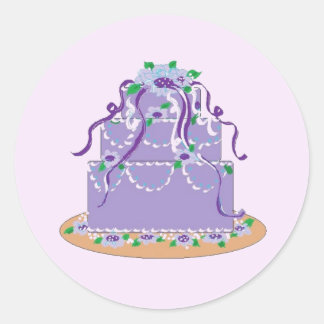 Adesivo Redondo Bolo de Casamento Roxo
