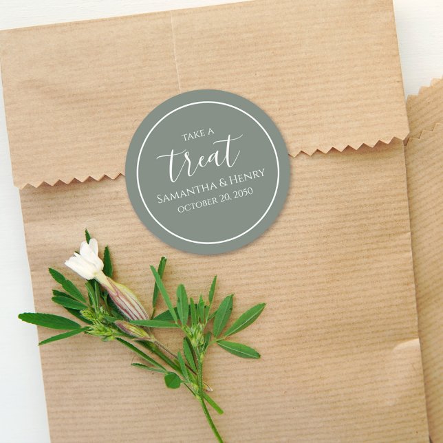 Adesivo Redondo Bolo De Casamento Simples Rótulo De Caligrafia Tra (Criador carregado)