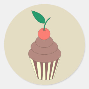 Adesivo Redondo Bolo de chocolate illusima com cereja em cima