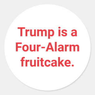 Adesivo Redondo Bolo de Frutas Perigoso Trump Hankamer Artjunkhaus