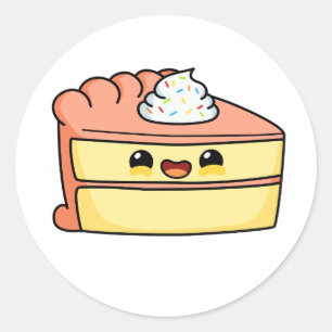 Adesivo Redondo Bolo de Kawaii