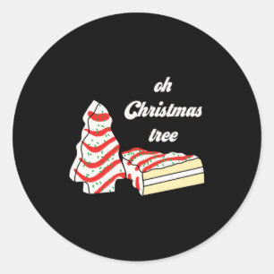 Adesivo Redondo Bolo de Natal Oh Árvore de Natal Debbie Bolo de Na