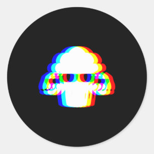 Adesivo Redondo Bolo De Noiva Engraçado Muffin Varwave Edm Glitch
