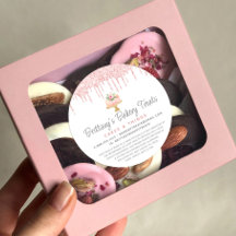 Bolo de Padaria Bege Rosa Brilho Gotas Sobremesa L