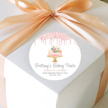 Bolo de Padaria Rosa Brilho Drip Pastelaria Sobrem