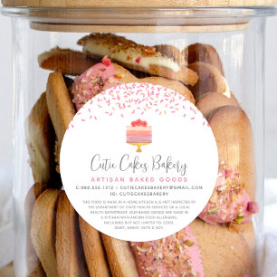Adesivo Redondo Bolo-de-padaria Rosa Ombre Sprinkles Dessert Legal