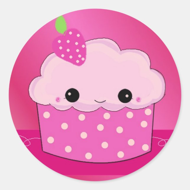 Adesivo Redondo Bolo de Rosa (Frente)