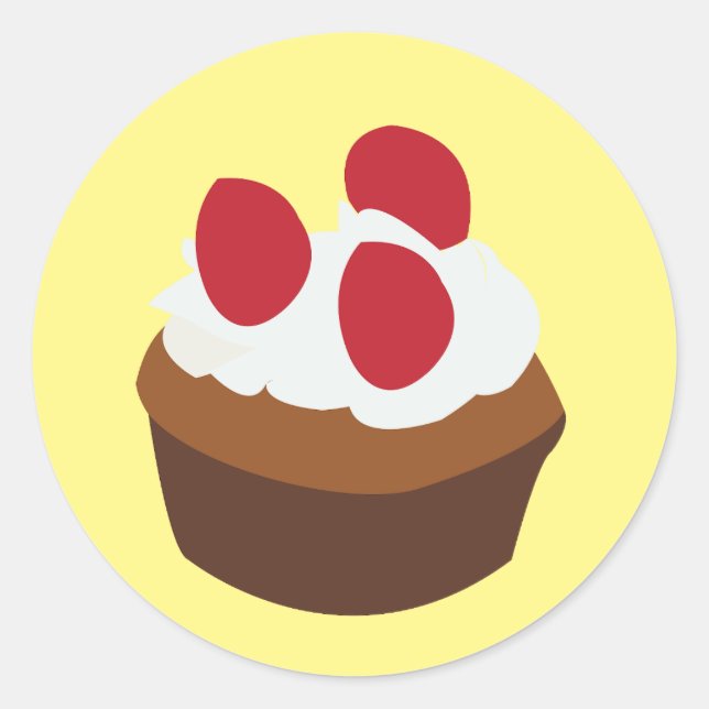 Adesivo Redondo Bolo de Xícara Muffin (Frente)
