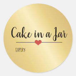 Adesivo Redondo Bolo em um pote ouro feriado