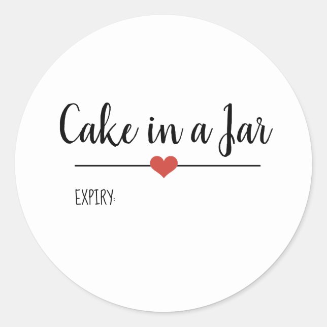 Adesivo Redondo Bolo em um script branco Jar (Frente)