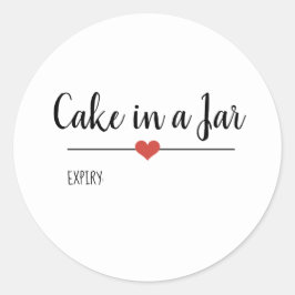 Adesivo Redondo Bolo em um script branco Jar