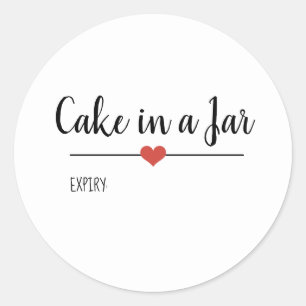 Adesivo Redondo Bolo em um script branco Jar