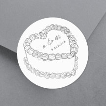 Bolo Vintage Desenhado à Mão Casamento Caprichoso
