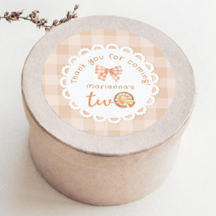 Adesivo Redondo Bolofofo aniversário de 1 ano Obrigada