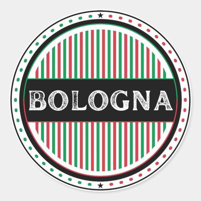 Adesivo Redondo Bologna City Pride Emblem – Italian Identity (Frente)