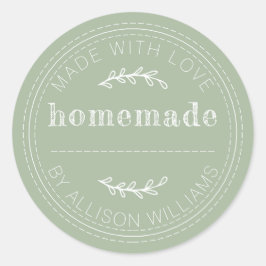 Adesivo Redondo Bolos Caseiros Rústicos Assados em Lata de Geleia 