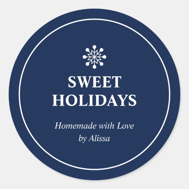 Adesivo Redondo Bolos Caseiros Verdes de Natal Tratamento de Natal (Frente)